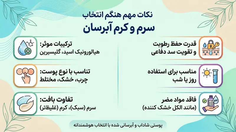 نکات مهم هنگام انتخاب سرم و کرم آبرسان
